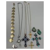 Cross Necklace Pendants, Polished Stone P
