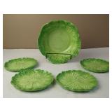 Avon Cabbage Salad Bowl & 4 Plates