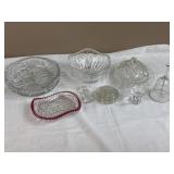 Pressed Glass, & Crystal Serving Dishes, Etc