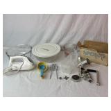 Mixer, Mincer, Serving Bowls, Measuring Cups, Etc