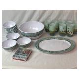 Ocean Themed Dish Set, Bowls, Cups, Serving Tray