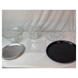 Serving Trays, Punch Bowl, & Ice Bucket.