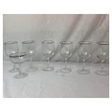 Fostoria Trousseau water goblets with platinum