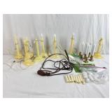 Vtg Christmas Window Candles & Color Changing L