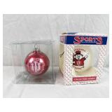 2 IU Christmas Ornaments