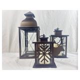 Decorative Lanterns. Two w/ Battery Operated