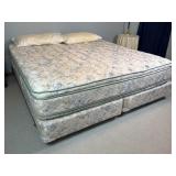 King Sized Bed W/Boxspring. 76In W, 79In D, 23In T