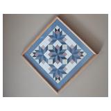 Framed Wood Geometric Barn Quilt 17x17