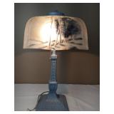 Antique Reverse Painted Shade Table Lamp