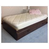 Twin Sized Mattress & Bed Frames W/Drawers.
