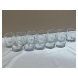 12 Matching Glass Drinking Glasses.
