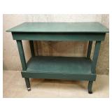 Wood Cart/Table on Wheels 37in x18in x31.5in