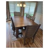 Solid Wood Trestle Table With 8 Chairs
