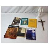 Catholic Literature, Crucifix, & Praying Angle.