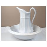Ironstone Pitcher and Bowl ( Married Set)