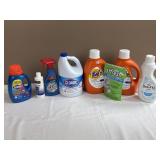 Bleach, Clorox, Downy Soft Detergent, Oxi Clean.