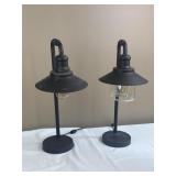 Pair Of Industrial Style Lamps.