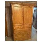 Large Oak Entertainment Center. 4Ft W, 79In Tall