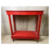 Wood Cart/Table on Wheels 37in x16in x39in