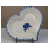 Stoneware Heart Baking Dish with Spongrware Trim
