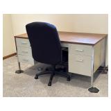 Heavy Duty Steel Desk, & Adjustable Computer Chair