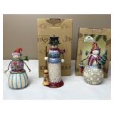 3 Miniature Jim Shore Snowmen: