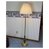 Brass Finished Floor Lamp. 59In Tall, 17In Dia.
