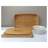 Longaberger Basket Mixing Bowl, Tissue Lid