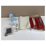 Candles, Candle Holders, & Picture Frames.