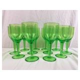 12 Green Plastic Wine Glasses