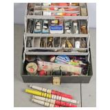 Fishing Box with Vintage Tackle