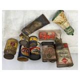 Various Vintage Garage Tins: Bulls Eye Shellac,