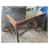 Wood Desk w/ Glass Top 56' x 22' x 30'