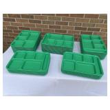 50 Green Like New Plastic Lunch Trays