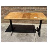 Wood Table w/ Metal Legs 4ft x2ft x2ft 3in