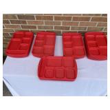 33 Red Plastic Lunch Trays (Some New, Some Used)
