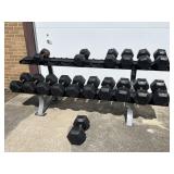 Hampton Weight Set on Hammer Strength Weight Rack