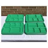 20 Green Plastic Lunch Serving Trays