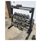 Century Weight Rack w/ Metal Dumbells