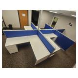 6 Section Office Cubicles & 4 Desks, plus extras