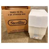 12 New 6Qt Sterilite Plastic Storage Boxes