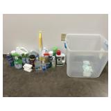 Tote of Partially Full Cleaning Supplies
