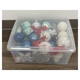 Small Tote of Christmas Ornaments & Mini Trees
