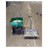 Scotts Spreader, Suncast Snow Shovel