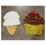 Painted Wood Cupcake & Ice Cream Cone