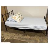 Twin Bed Frame, Mattress, & Pillows