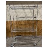 Uline Metal Shelving Unit on Wheels