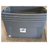 4 Sterilite 45 gal. Rolling Tote (no lids)