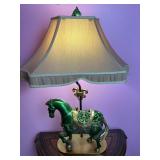 Green/Gold Horse Table Lamp
