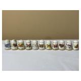 11 Vintage Franklin Porcelain Butterfly Thimbles